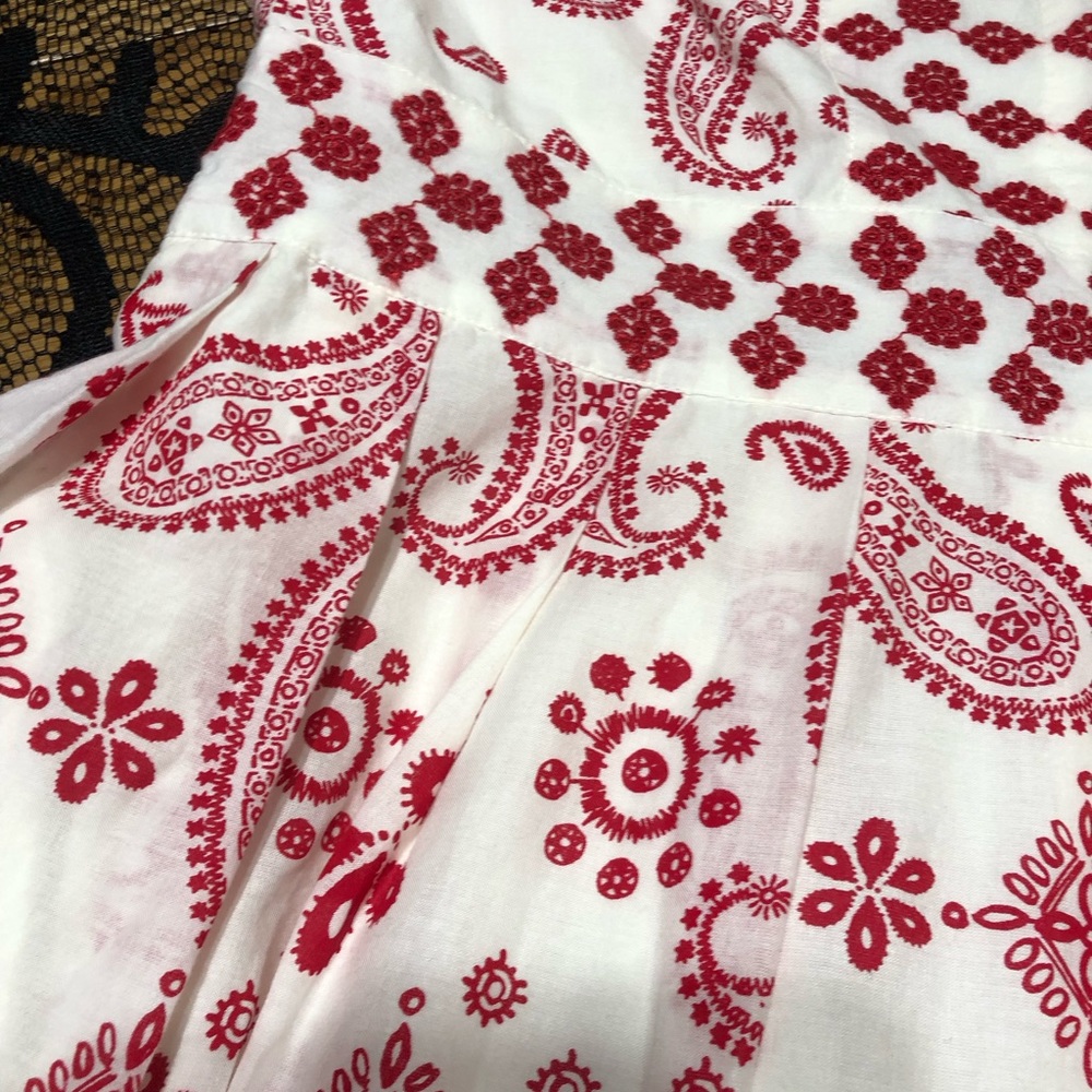 Talbots White Dress with Red Paisley Print - Picture 5 of 12